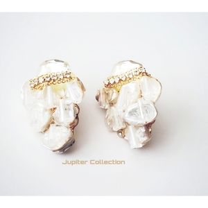 White stone earrings